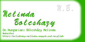 melinda bolcshazy business card