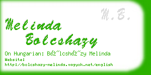melinda bolcshazy business card